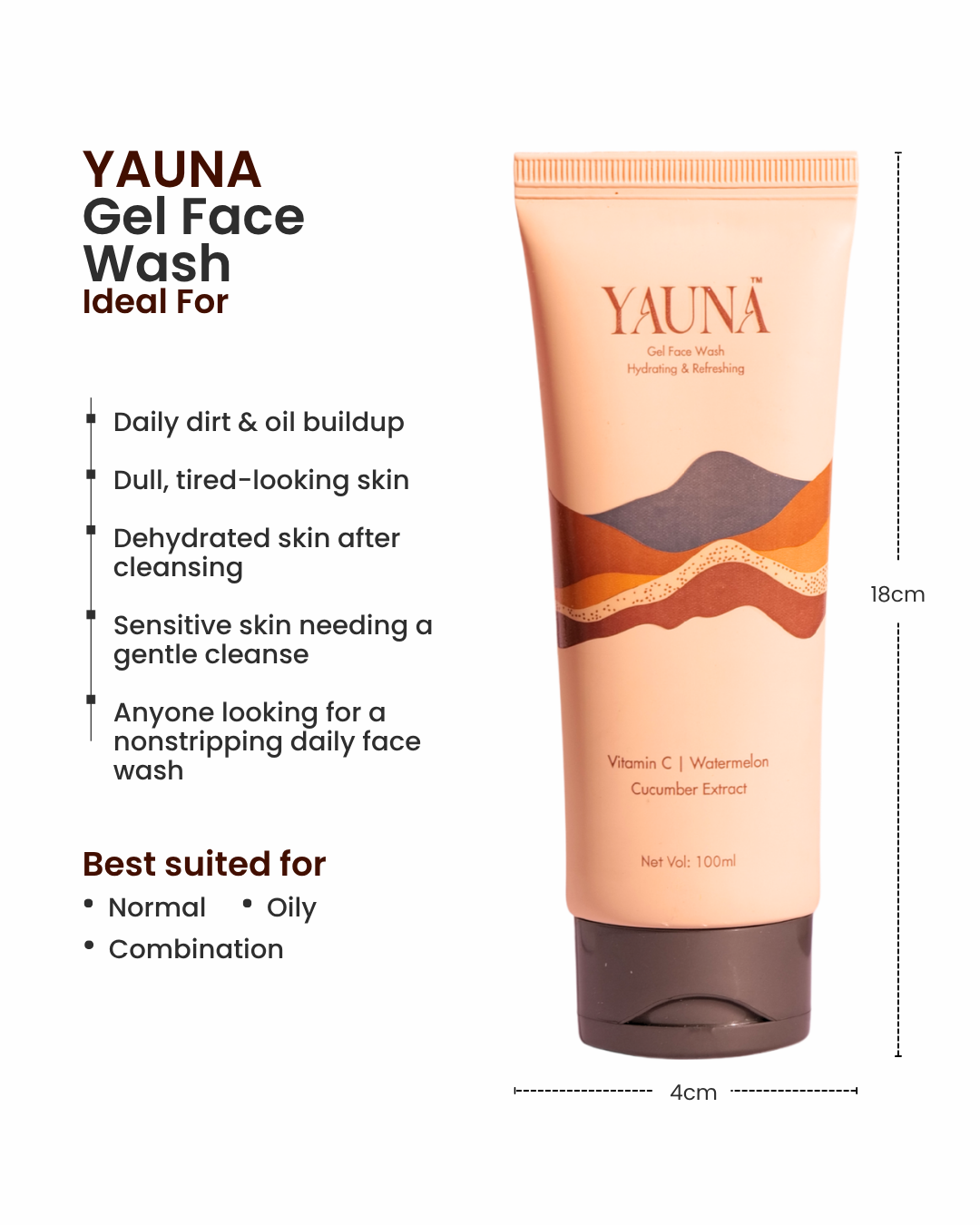 YAUNA Watermelon Glow Face Wash